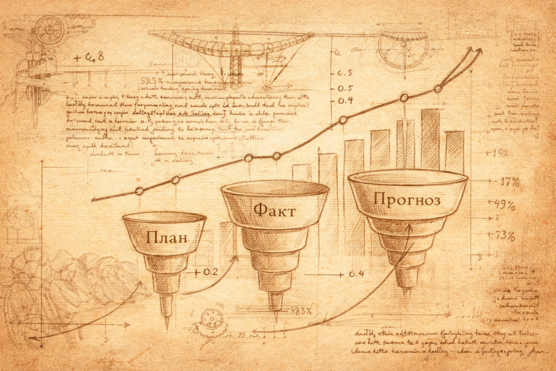 План–факт анализ и прогноз продаж в Битрикс24 для управляемых воронок