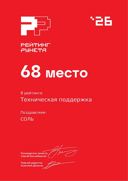 «Техническая поддержка» — 68 место